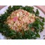 Fried rice with basil leave and ham